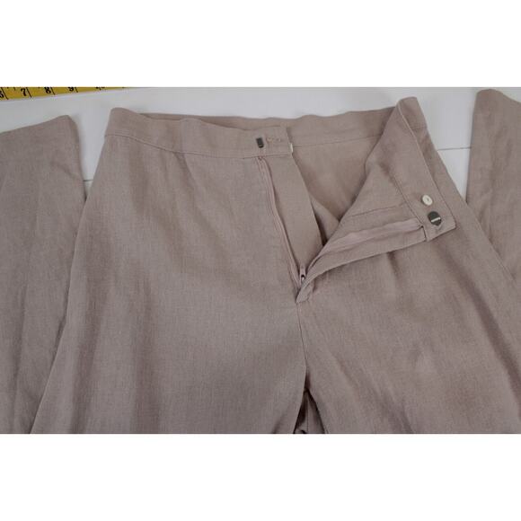 Rubber Ducky Productions Linen Blend Flare Leg Trousers Women S Rose Pink Pants - Picture 7 of 12
